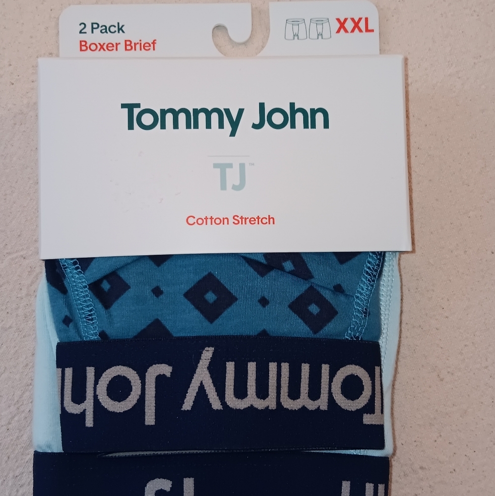 Tommy John XXL Men's Boxer Briefs 2 Pack - Navy and Light Blue 4inch Inseam